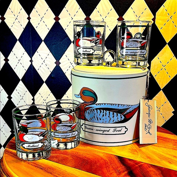 Vintage Georges Briard Ice Cooler with Lid & 4 Glass Set - Picture 8 of 16